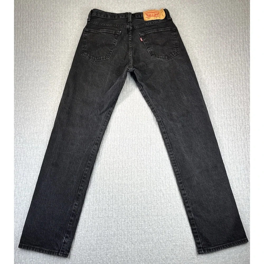 Levi's 501 Black Jeans Men (29x32) straight Leg Button Fly‎ actual size 28X31